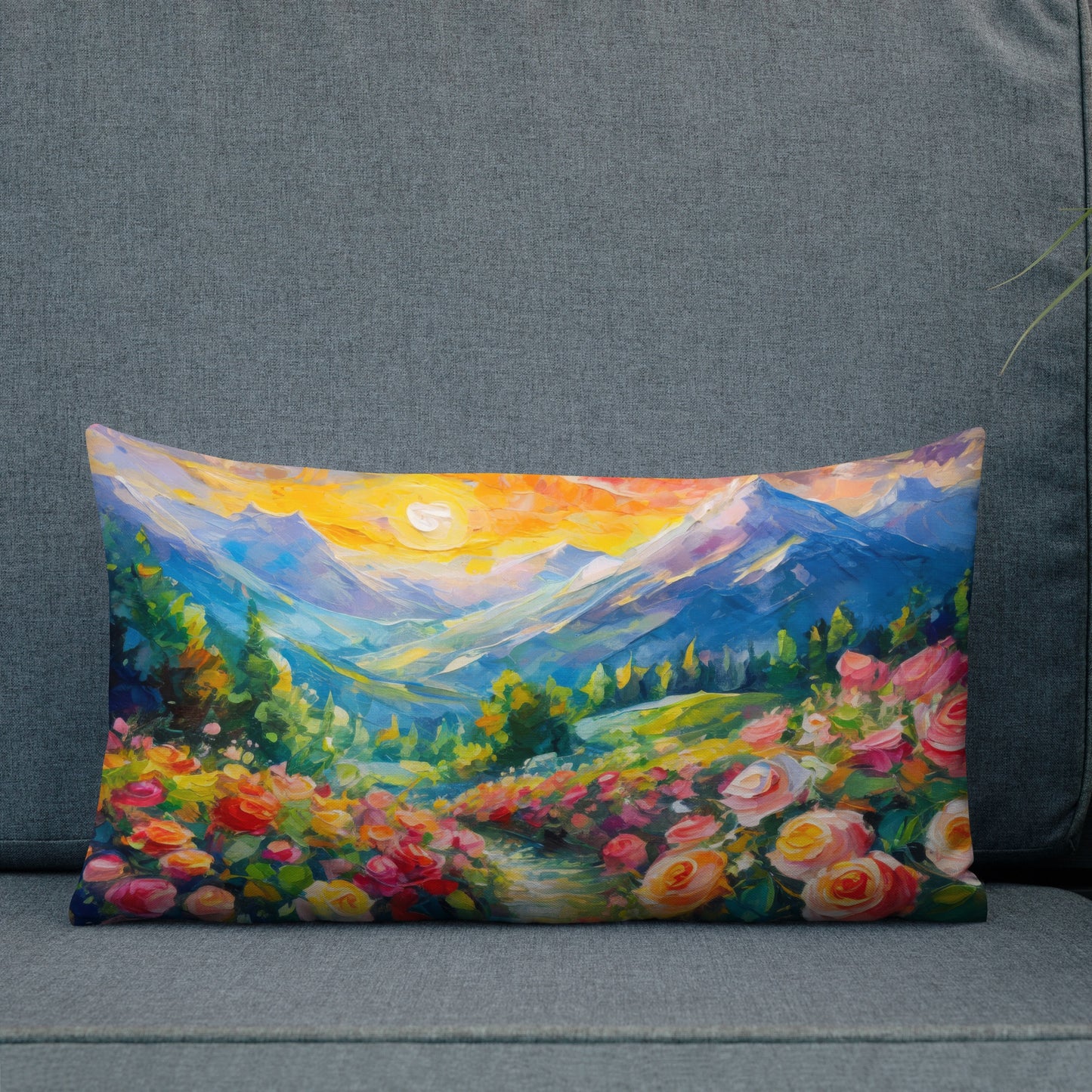 Majestic Mountain Range Pillow Cases - Vibrant Oil Painting, Stylish And Colorful, Perfect For Home And Country Décor, Nature Lovers & Gifts