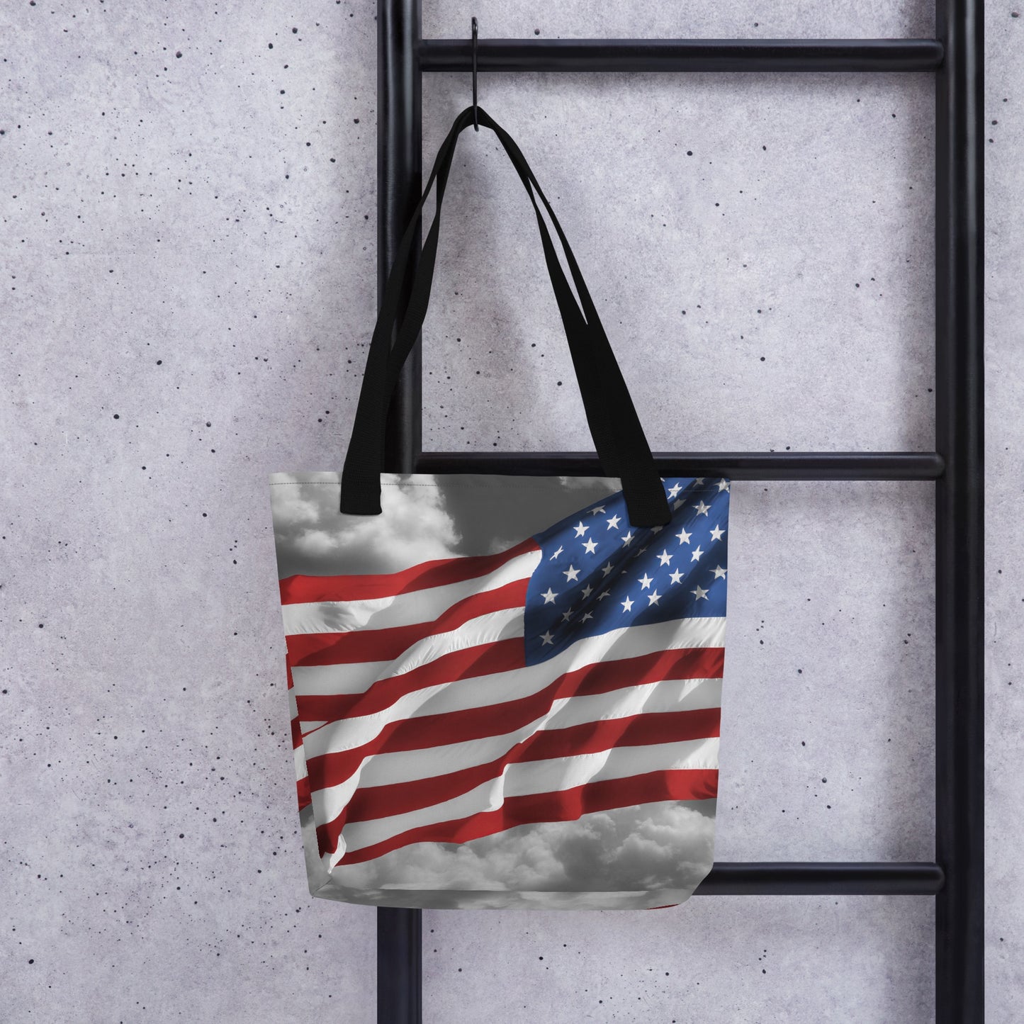 Patriotic Tote Bag - Old Glory American Flag With Color Splash Effect - Stylish Everyday Use & Perfect Gift For Shopping And Fourth Of July