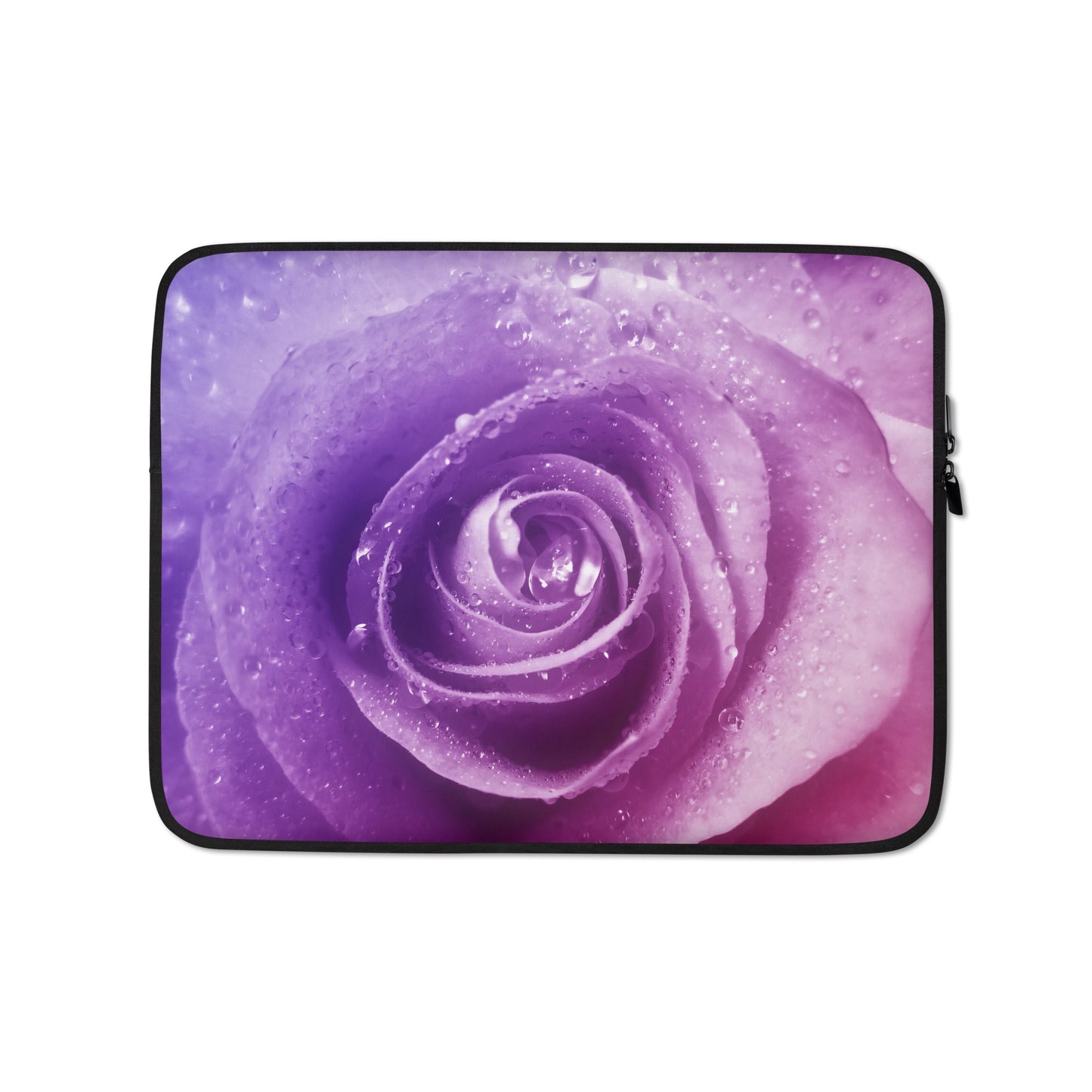 Elegant Pink Rose Laptop Sleeve - Stylish Macro Photography With Hints Of Purple - Perfect Gift For Nature & Flower Lovers - Floral Design