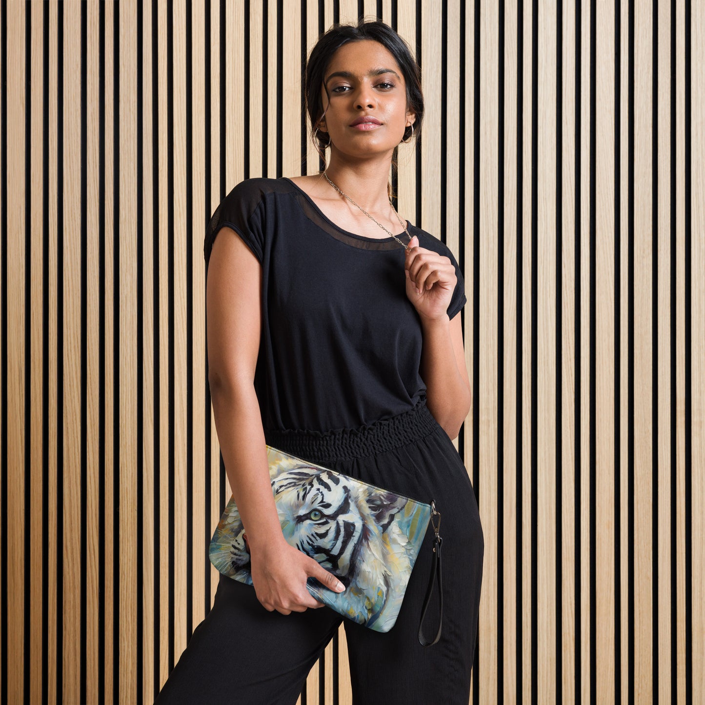 Elegant Crossbody Bag - Majestic White Tiger Oil Painting - Vibrant, Stylish & Unique Gift Accessory For Friends, Nature And Wildlife Lovers