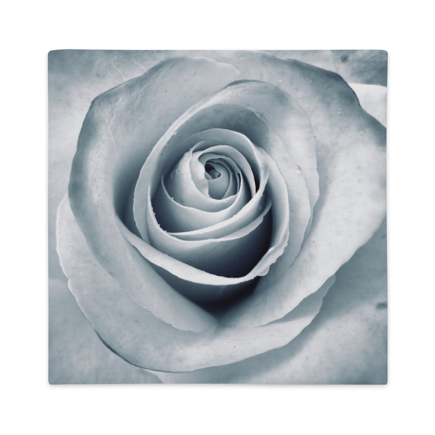 Elegant White Rose Macro Photograph on Fine Art Premium Pillow Case - Perfect Gift For Contemporary Art, Nature, Flower & B&W Photography Lovers
