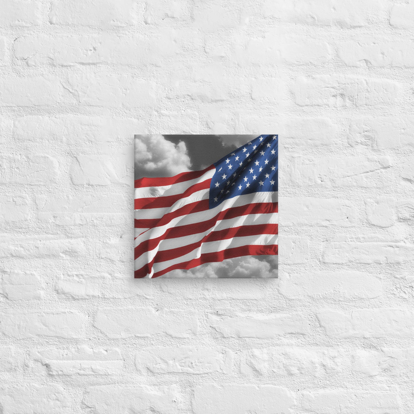 Old Glory American Flag Color Splash Photography Canvas - Perfect For Home & Office Wall Art Decor - Stylish Gift For The July 4th Holiday