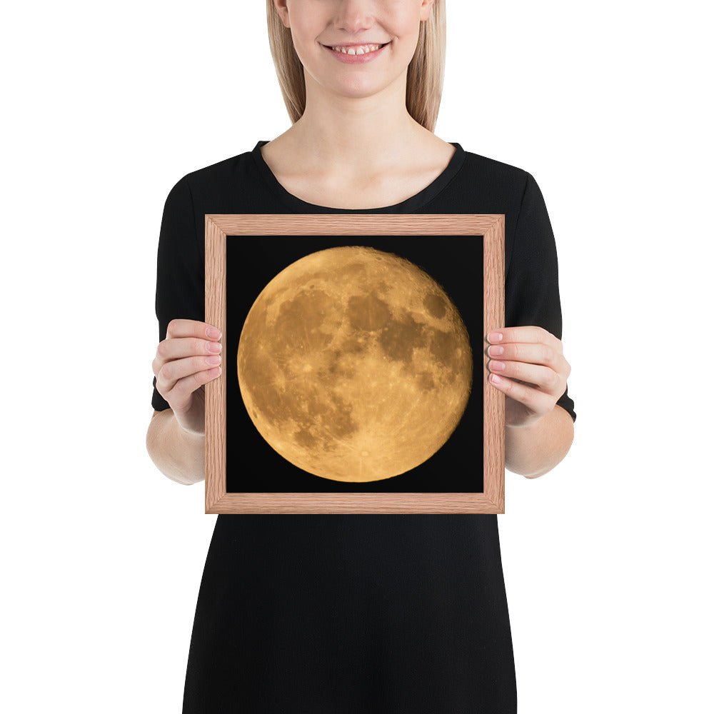 Framed Fine Art Poster Print Of Stunning Autumn Moon – Perfect For Home, Kitchen, Bedroom, Office Wall Décor & Seasonal Gift For Loved Ones