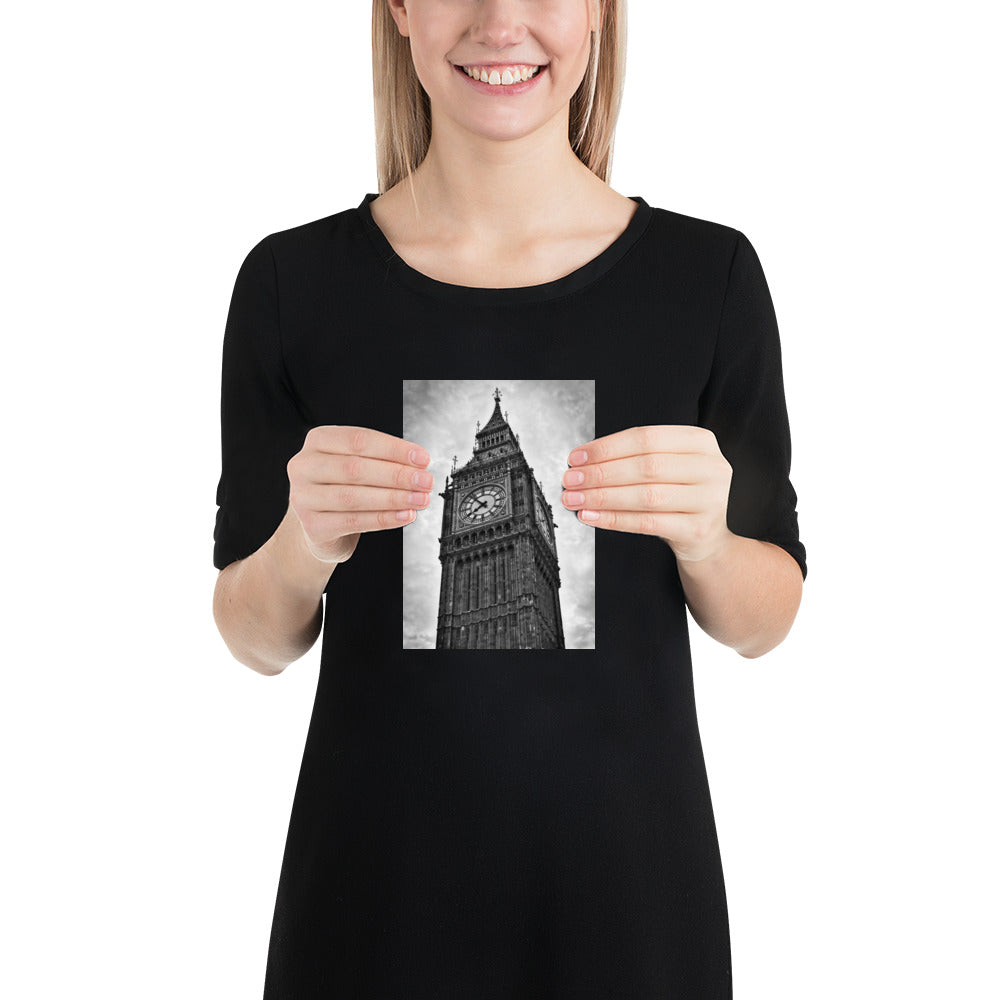 Big Ben Fine Art Poster Print - Stylish Black & White Photography, Elegant Home And Office Wall Décor, Perfect Gift Idea For Travel Lovers