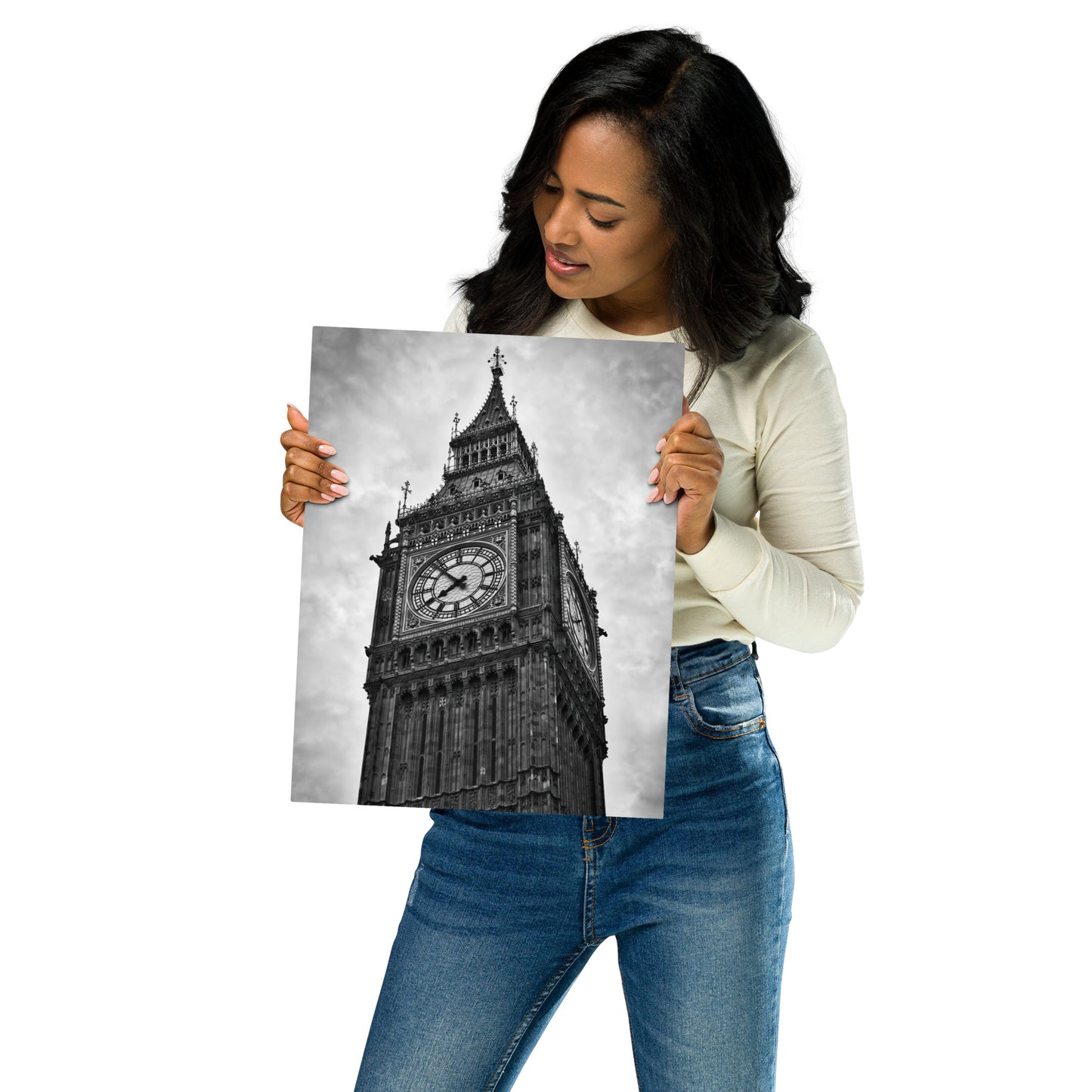 Big Ben Fine Art Metal Print - Black & White Photography, Elegant Home And Office Décor - Stylish Wall Art Gift For Friends And Travelers