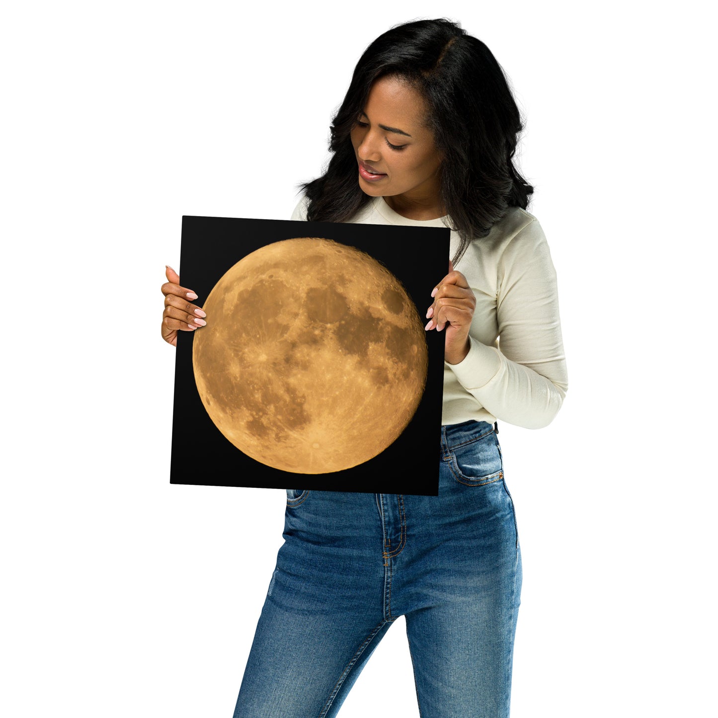 Fine Art Metal Print With Vibrant Autumn Moon Photograph – Perfect For Home, Bedroom, Office Wall Décor, And A Seasonal Gift For Loved Ones