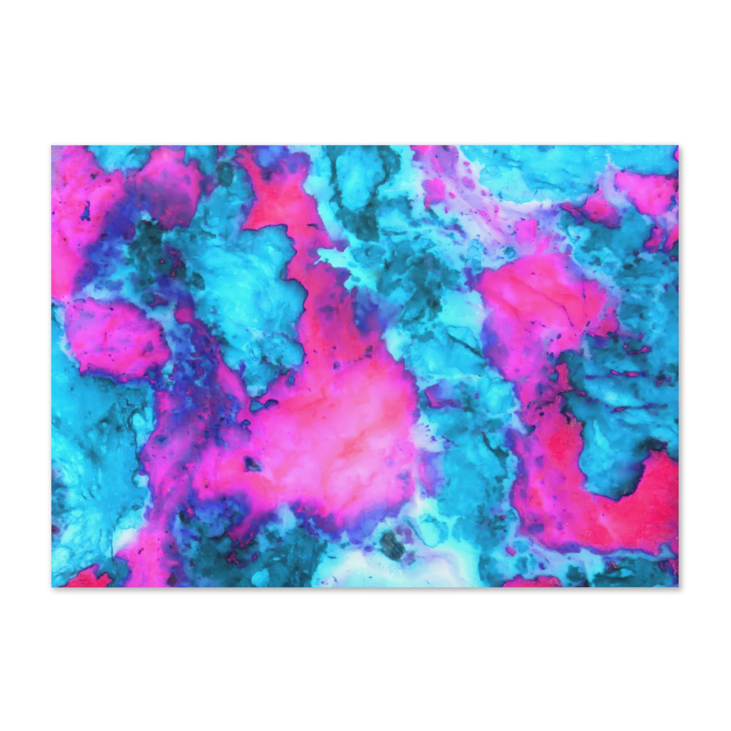 Vibrant Marble Abstract Greeting Card - Magenta & Cyan Art - Stylish & Durable - Perfect for Art Lovers & Special Occasions