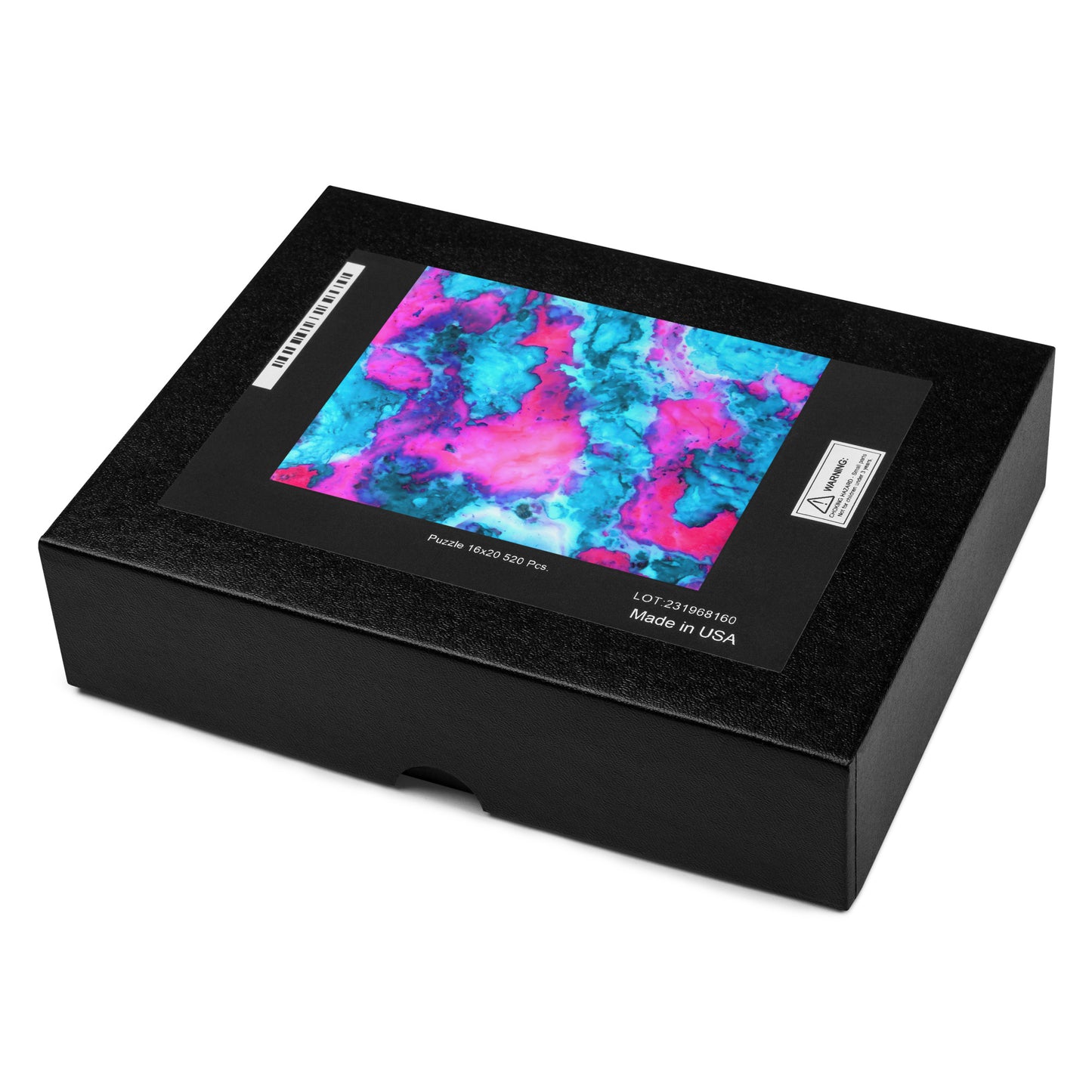 Vibrant Marble Abstract Jigsaw Puzzle - Magenta & Cyan Art - 500 Pieces - Perfect for Art Lovers & Puzzle Enthusiasts