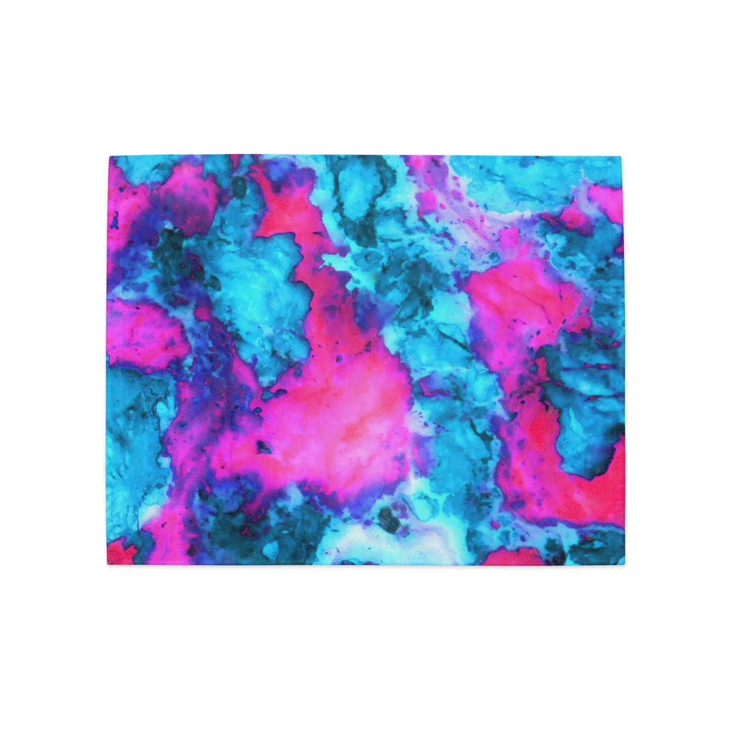 Vibrant Marble Abstract Table Placemat Set of 4 - Magenta & Cyan Art - Stylish & Durable - Perfect for Art Lovers & Home Decor