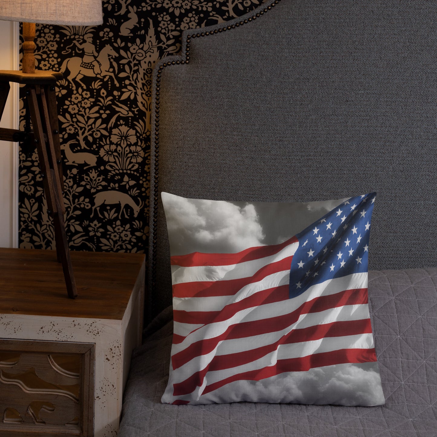 Premium Pillow - Old Glory American Flag With Color Splash Effect - Stylish Décor For Living Rooms & Bedrooms, Perfect Gift for 4th of July