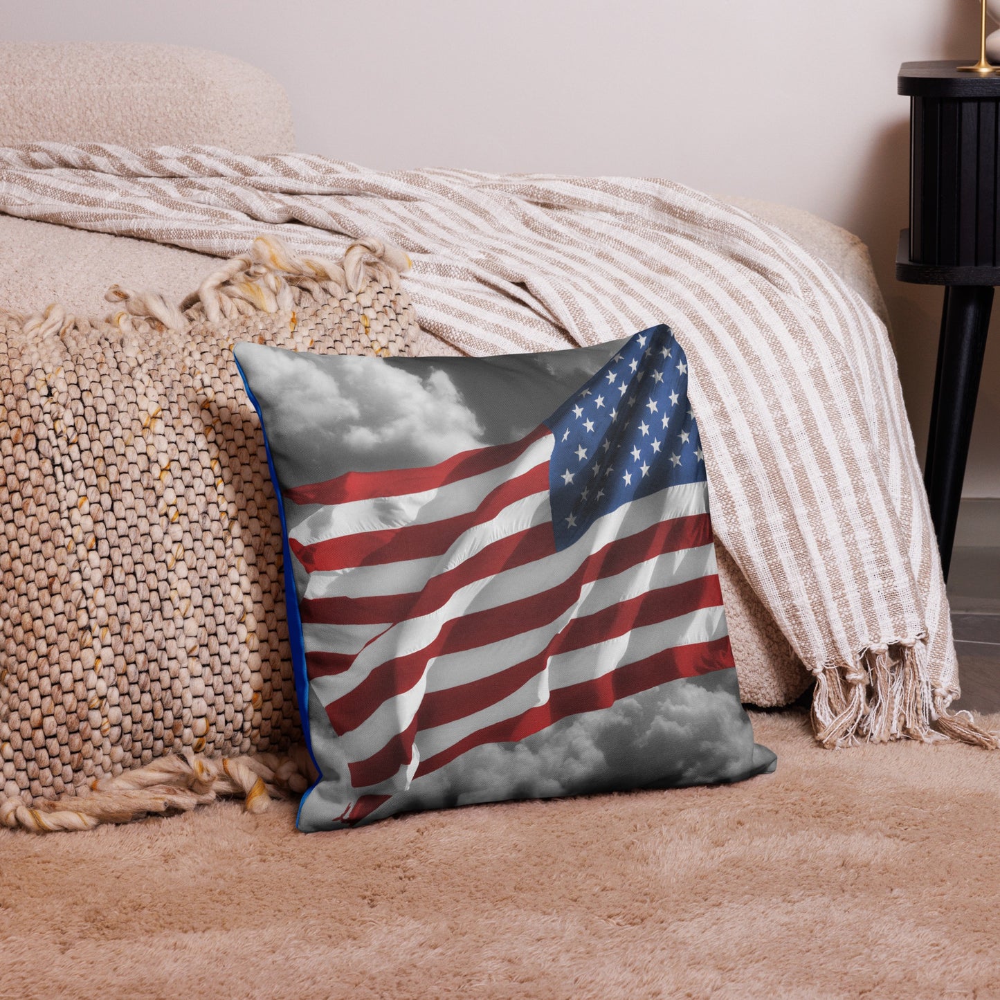 Premium Pillow - Old Glory American Flag With Color Splash Effect - Stylish Décor For Living Rooms & Bedrooms, Perfect Gift for 4th of July