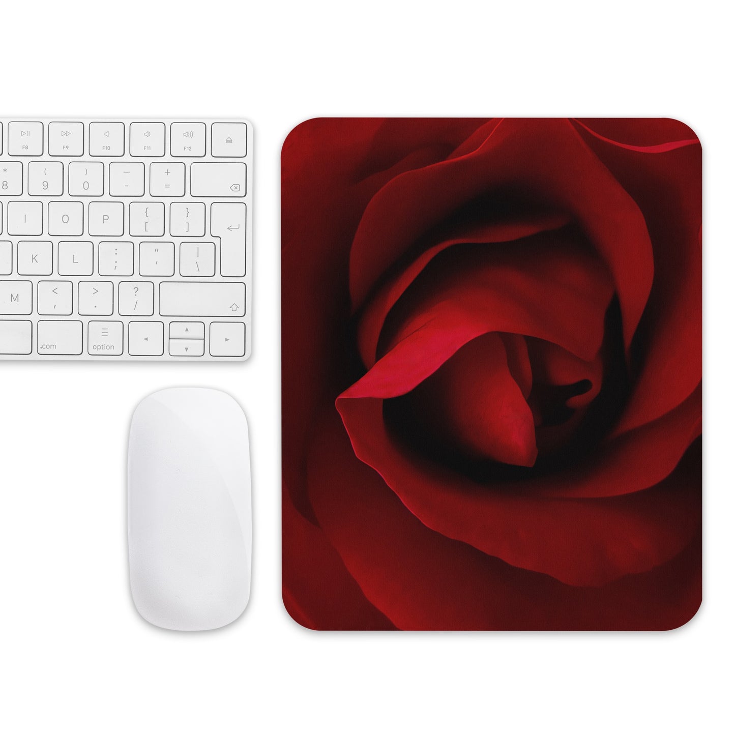 Beautiful Red Rose Mouse Pad - Vibrant Macro Photography, A Perfect Gift For Nature & Flower Lovers -  Perfect For Home Offices And Studios