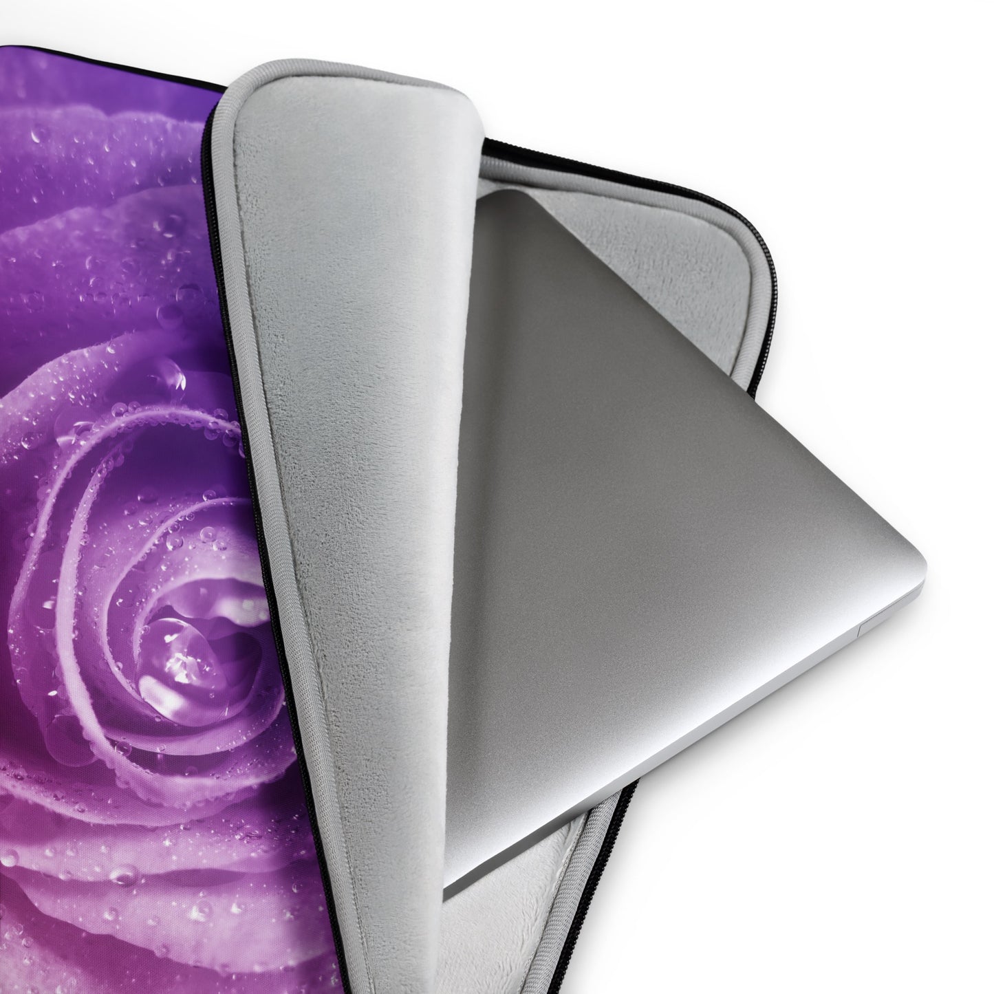 Elegant Pink Rose Laptop Sleeve - Stylish Macro Photography With Hints Of Purple  - Perfect Gift For Nature & Flower Lovers -  Floral Design