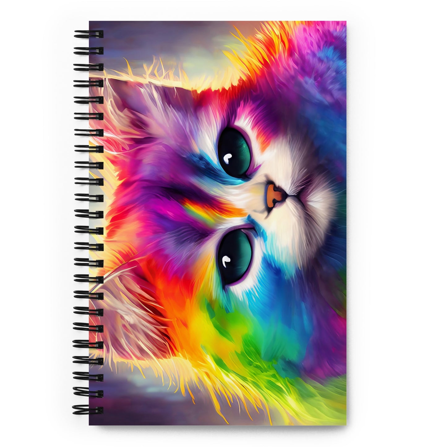 Vibrant Rainbow Fur Cat - Spiral Notebook - Stylish & Colorful For All Ages, Perfect Gift For Everyday Use As A Journal, Planner, Sketchbook