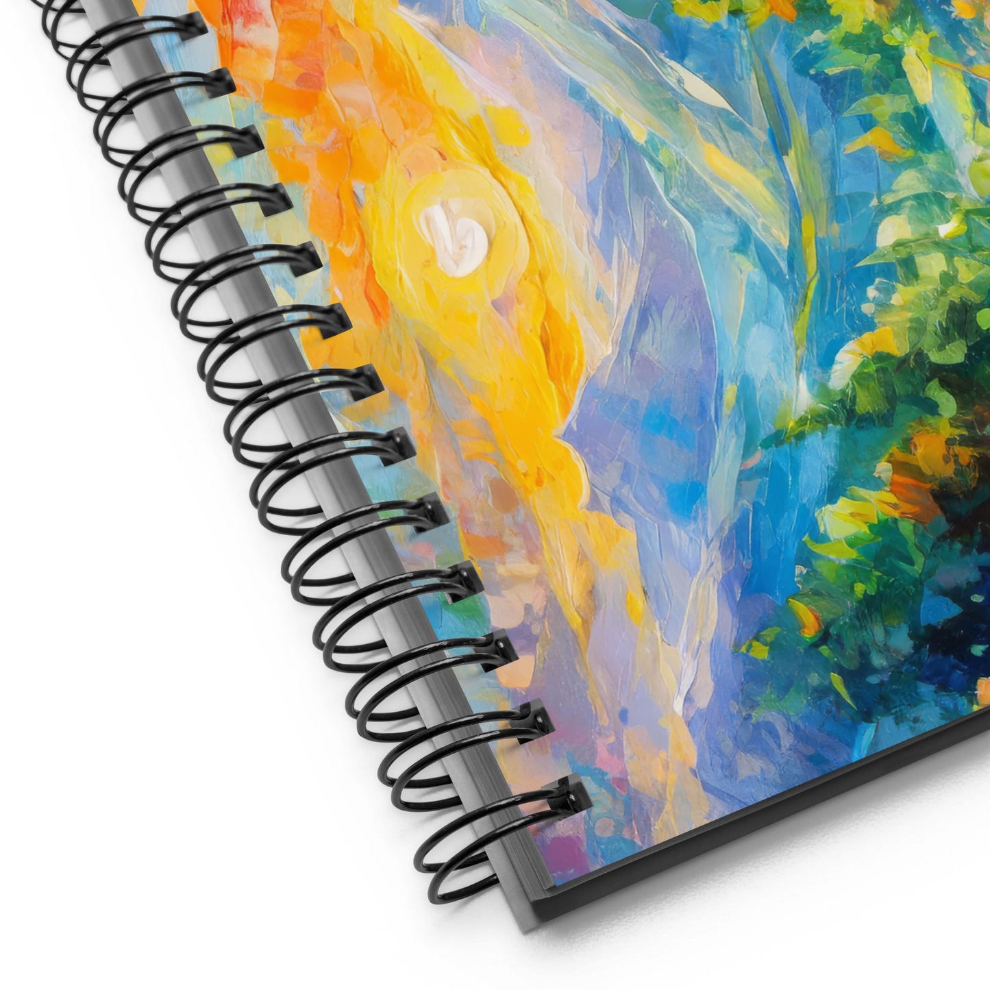 Mountain Sunset Spiral Notebook - Stunning Oil Painting - Vibrant Summer Roses - Ideal for Writing & Sketching - A Gift For Nature Lovers