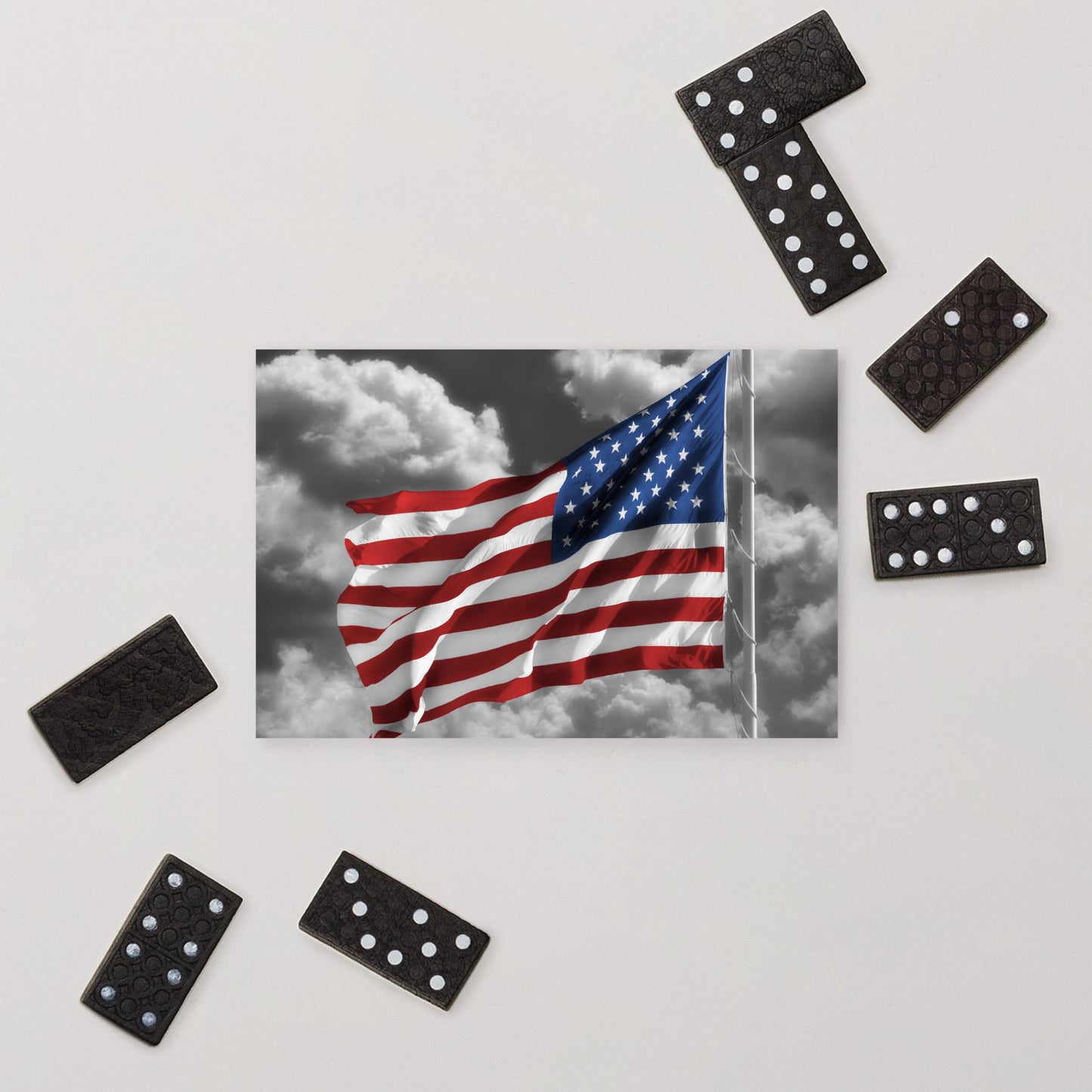 Standard Postcard - Old Glory American Flag With Color Splash Effect - Perfect Stationery Desk Décor For Home, Office & Fourth Of July Gift