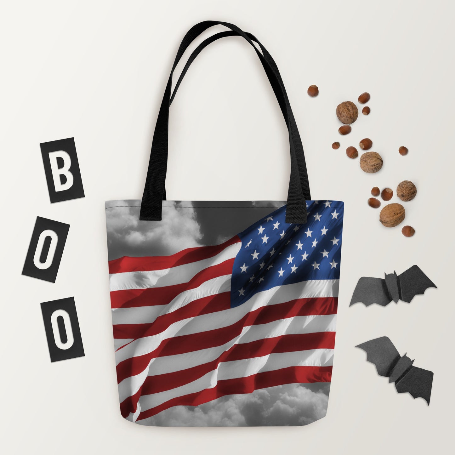 Patriotic Tote Bag - Old Glory American Flag With Color Splash Effect - Stylish Everyday Use & Perfect Gift For Shopping And Fourth Of July