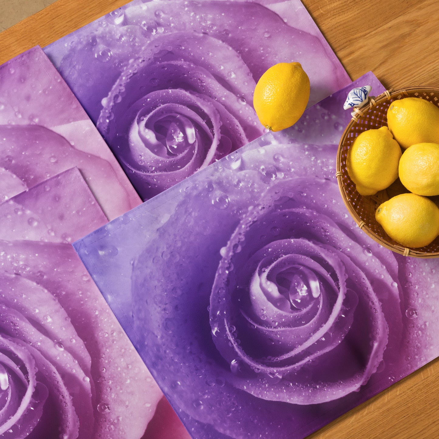 Vibrant Pink Rose Table Placemat Set Of 4 - Sharp Colorful Macro Photography, Perfect Gift For Nature And Rose, And Flower Lovers