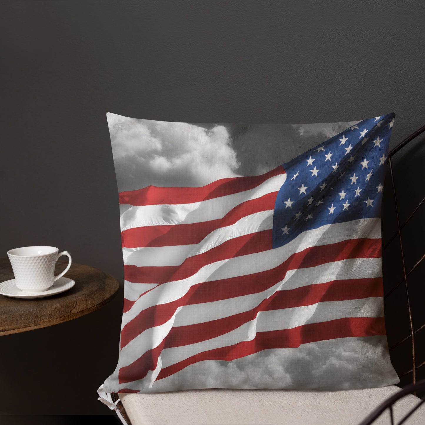Premium Pillow - Old Glory American Flag With Color Splash Effect - Stylish Décor For Living Rooms & Bedrooms, Perfect Gift for 4th of July