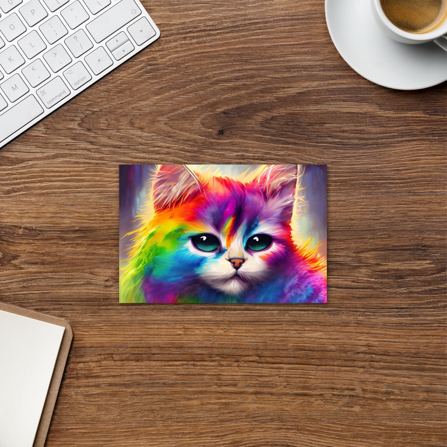 Rainbow Fur Cat Postcard - Vibrant & Stylish Art For All Ages - Perfect For Cat Lovers And Art Enthusiasts - A Perfect Gift Any Occasion