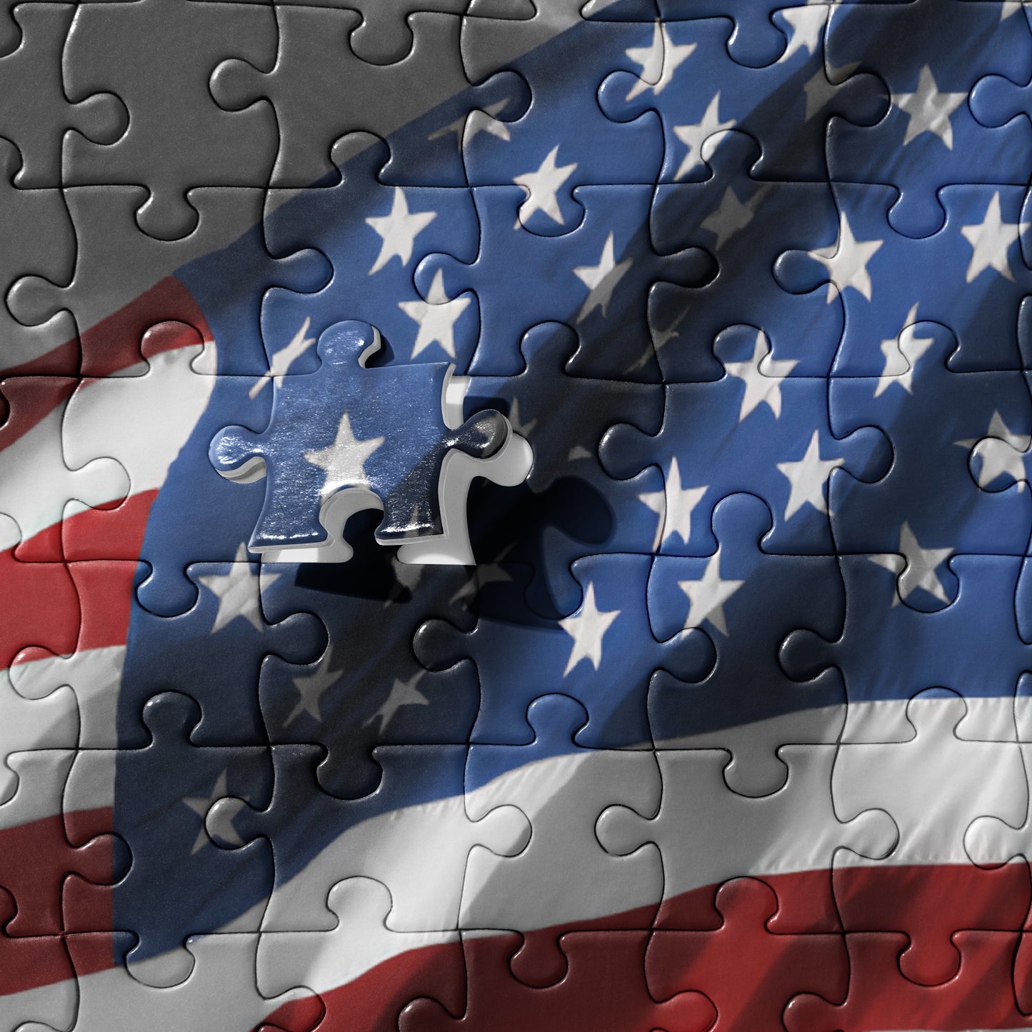 Patriotic Jigsaw Puzzle - Old Glory American Flag With Color Splash Effect - Fun Family Activity & Frameable Décor, Perfect 4th Of July Gift