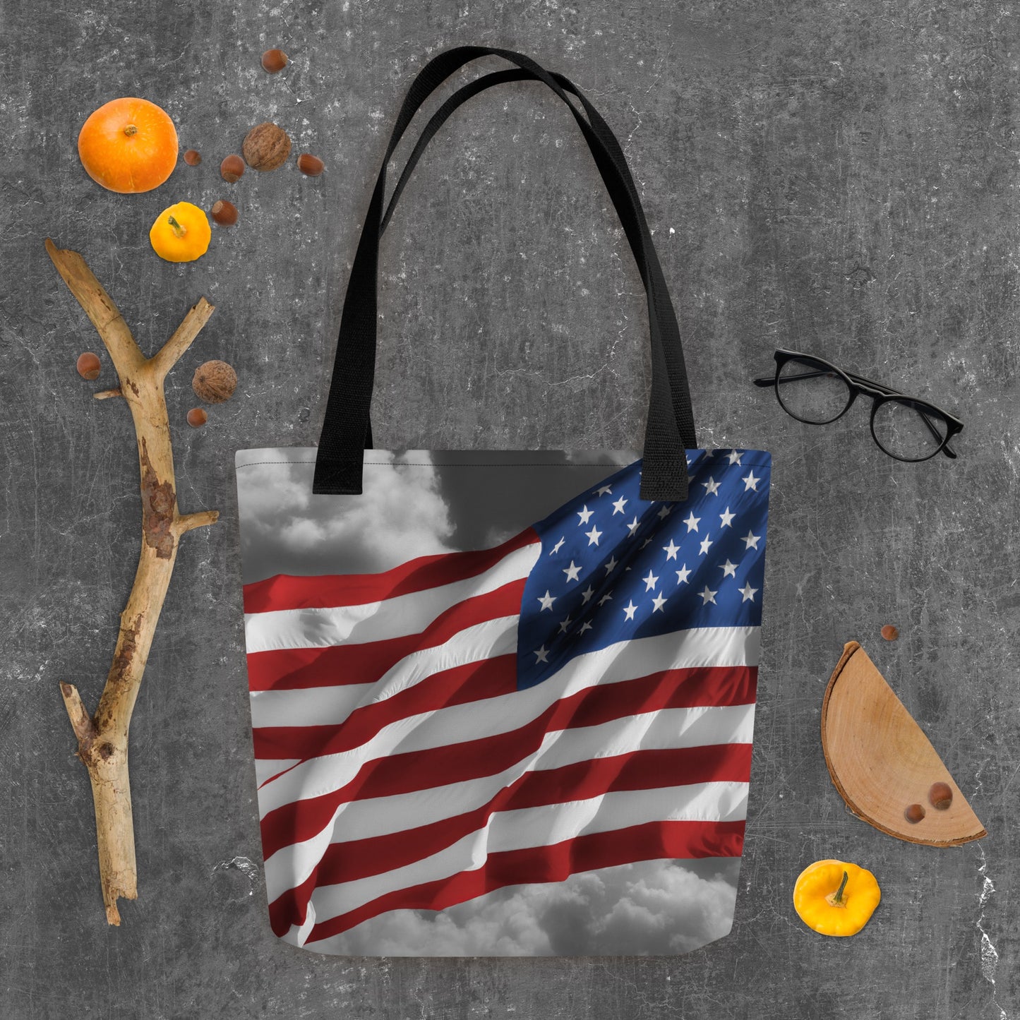 Patriotic Tote Bag - Old Glory American Flag With Color Splash Effect - Stylish Everyday Use & Perfect Gift For Shopping And Fourth Of July