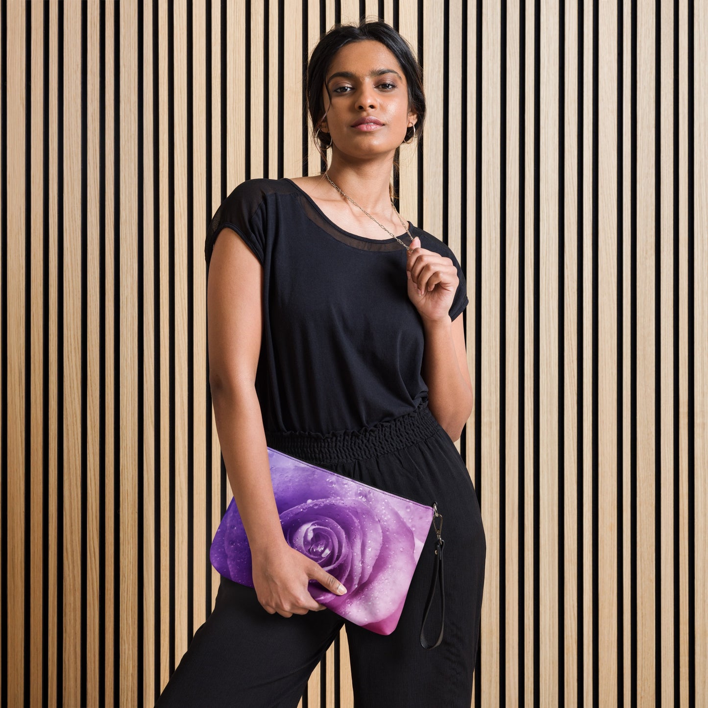 Vibrant Pink & Purple Rose Crossbody Bag - Stunning Unique Nature Lovers Gift, Stylish Everyday Accessory, Perfect Beautiful Floral Present