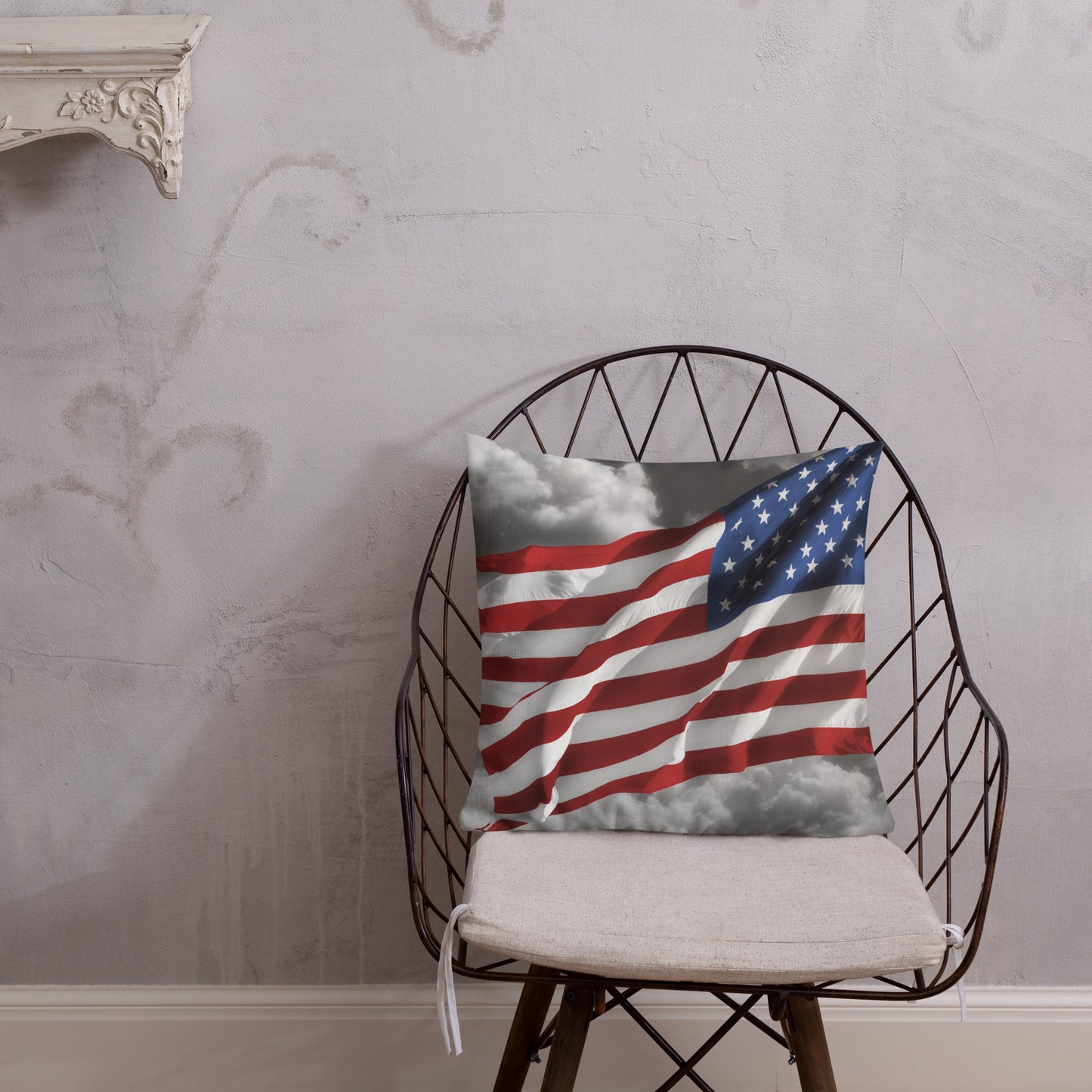 Premium Pillow - Old Glory American Flag With Color Splash Effect - Stylish Décor For Living Rooms & Bedrooms, Perfect Gift for 4th of July