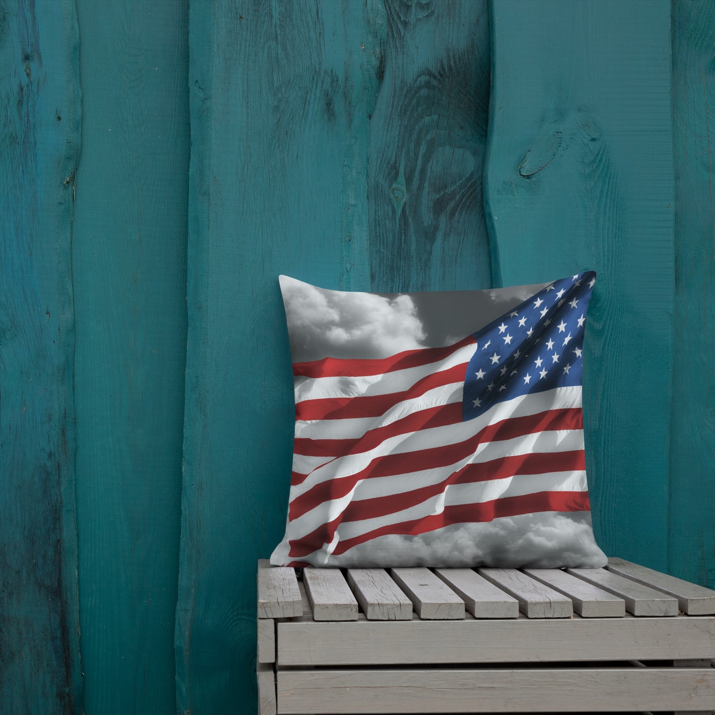 Premium Pillow - Old Glory American Flag With Color Splash Effect - Stylish Décor For Living Rooms & Bedrooms, Perfect Gift for 4th of July