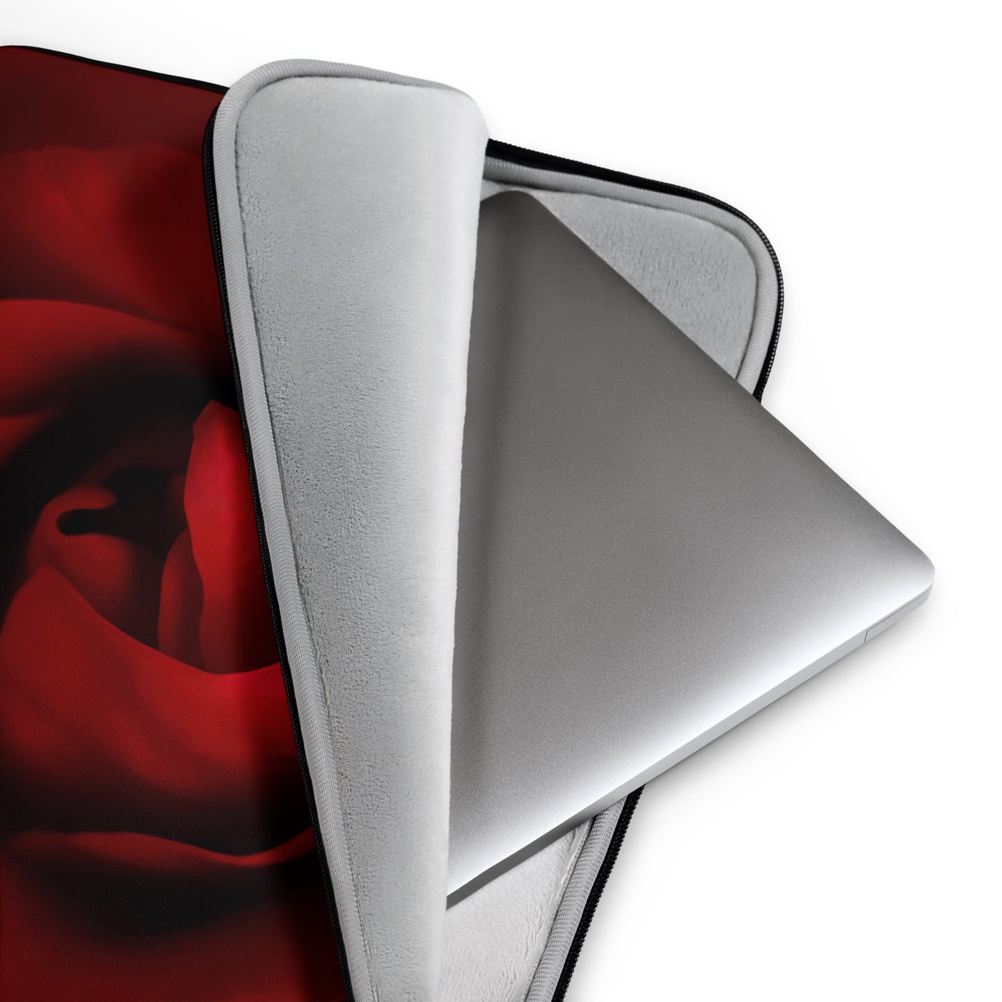 Elegant Red Rose Laptop Sleeve - Vibrant Macro Photography, Perfect Gift for Nature Lovers & Romantic Occasions - Great For Work And School