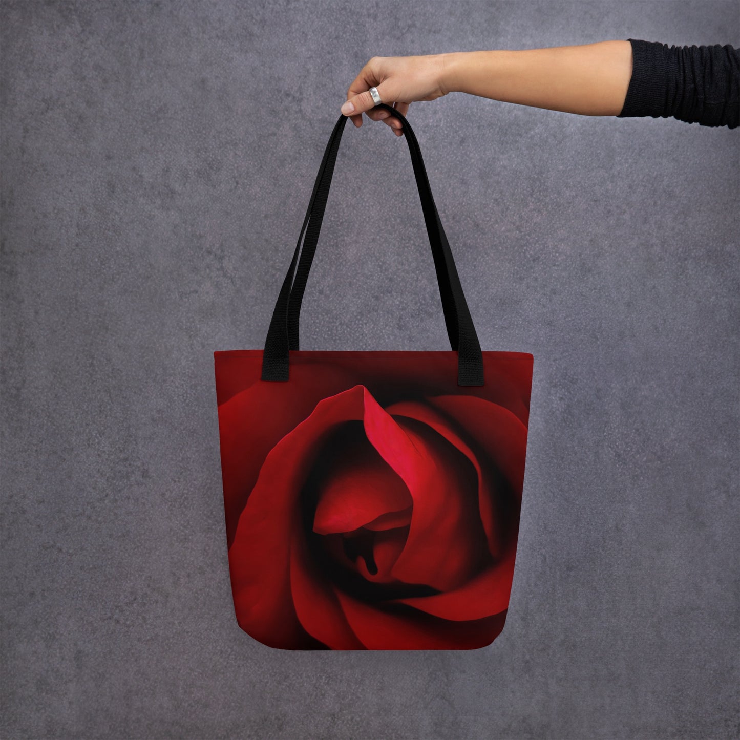 Beautiful Red Rose Tote Bag - Vibrant, Stylish, Detailed Floral Photography - Perfect Gift For Nature And Flower Lovers & Romantic Occasions