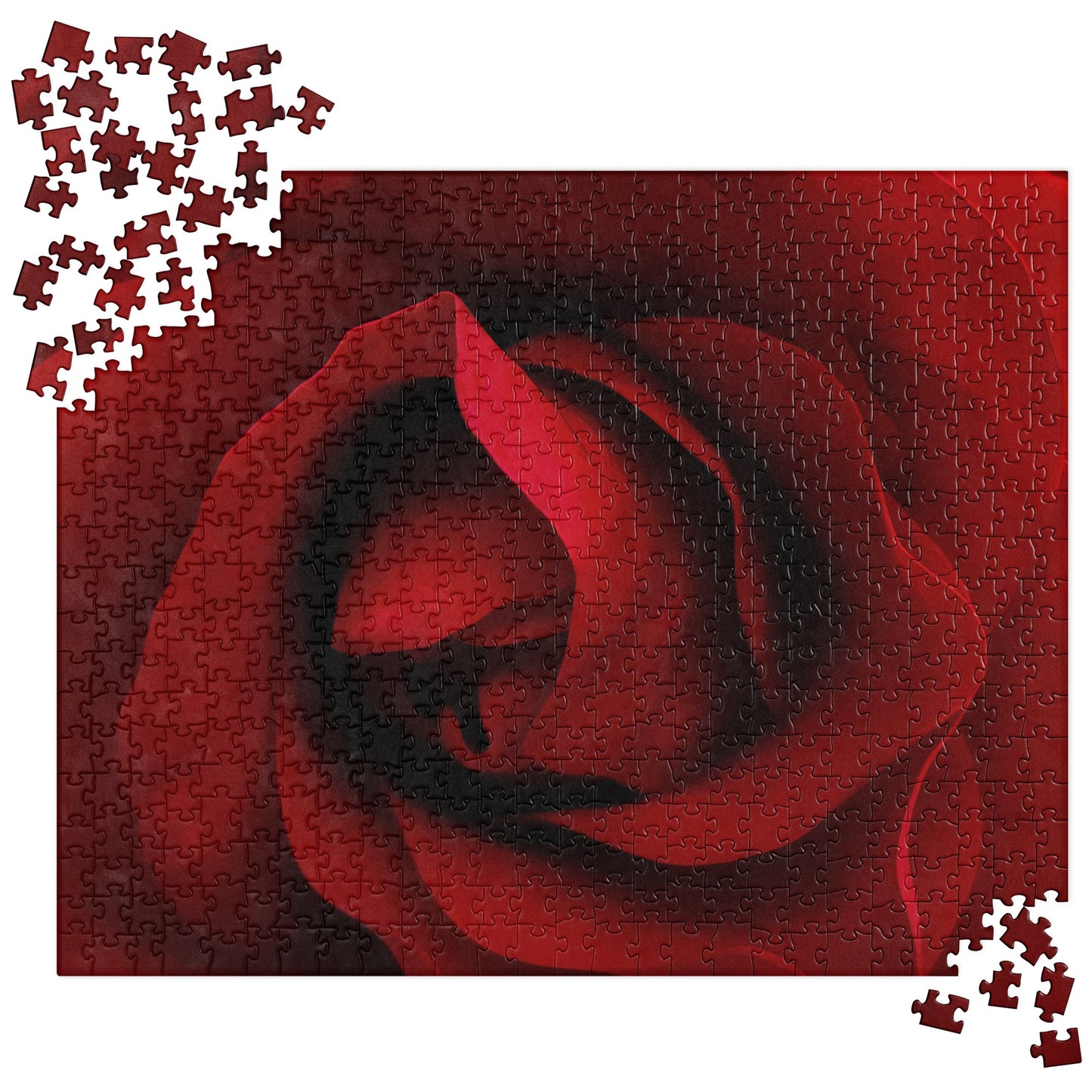 Beautiful Red Rose Jigsaw Puzzle - Vibrant Macro Photography, Sharp And Detailed, A Perfect Gift For Valentines Day And Romantic Occasions