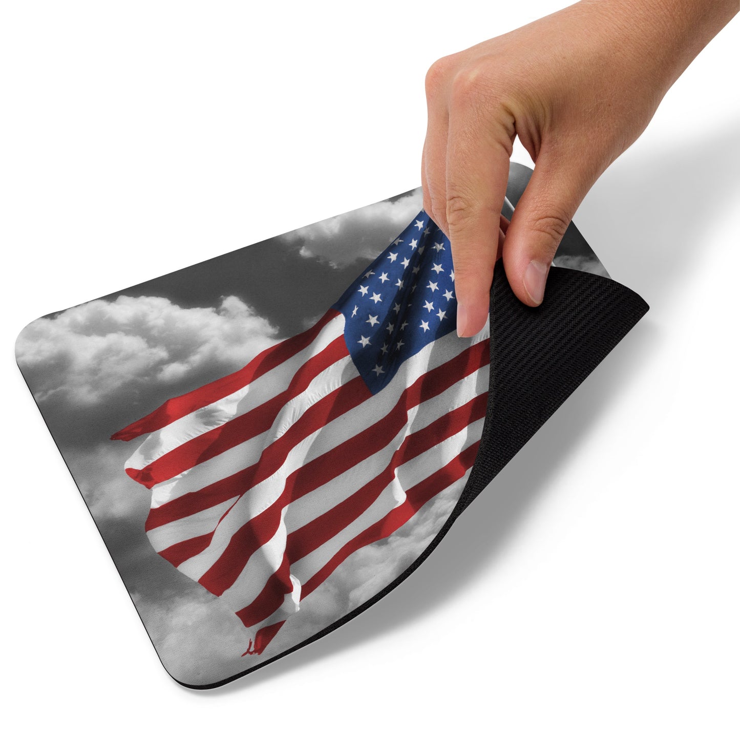 Patriotic Mouse Pad - Old Glory American Flag with Color Splash Effect - Stylish Desk Décor For Home & Office, Perfect Gift For 4th Of July
