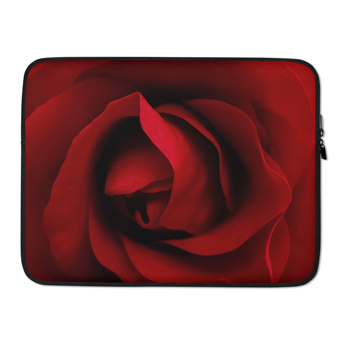 Elegant Red Rose Laptop Sleeve - Vibrant Macro Photography, Perfect Gift for Nature Lovers & Romantic Occasions - Great For Work And School