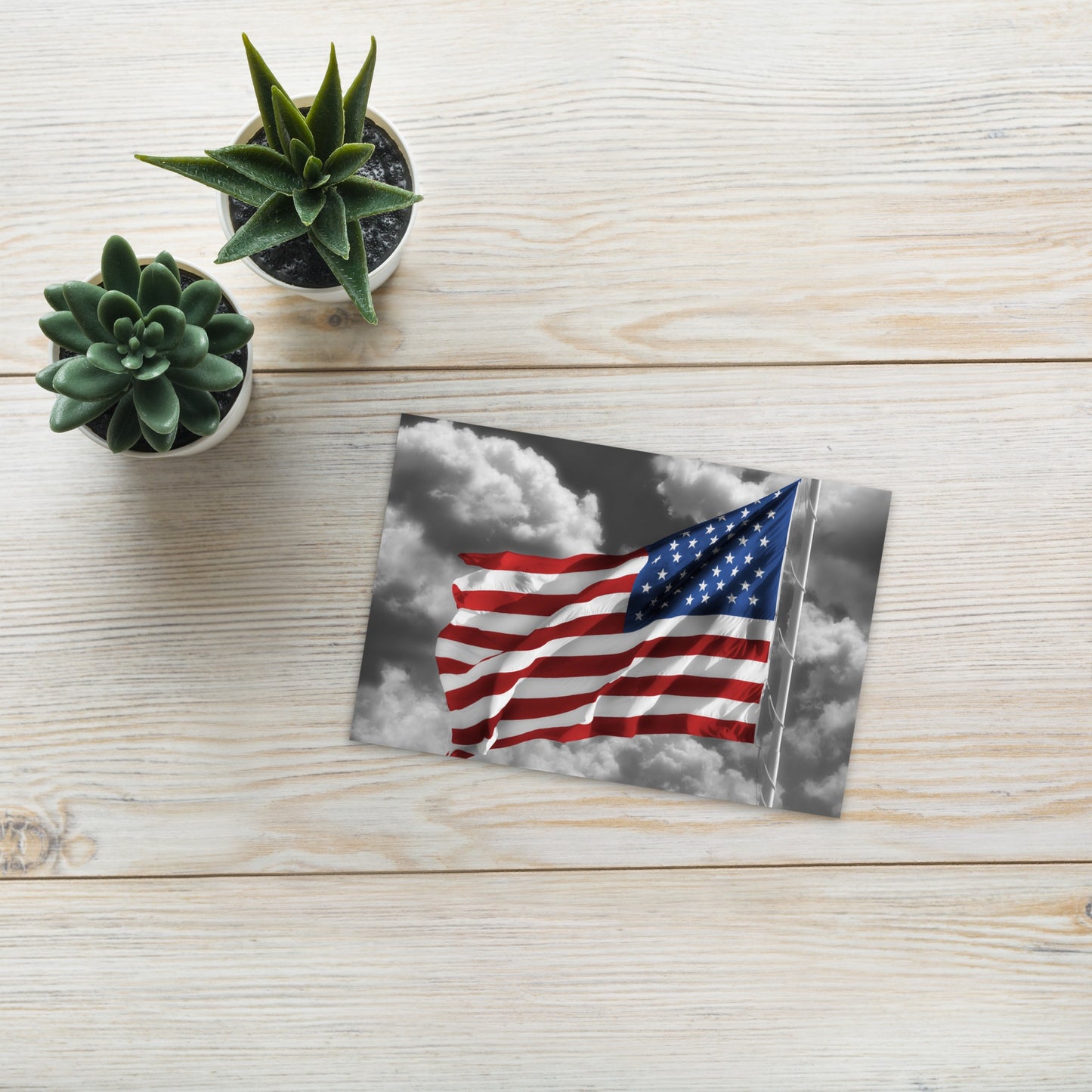 Standard Postcard - Old Glory American Flag With Color Splash Effect - Perfect Stationery Desk Décor For Home, Office & Fourth Of July Gift