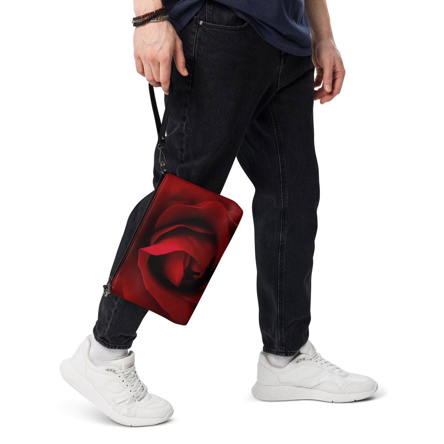 Vibrant Red Rose Crossbody Bag - Sharp Macro Photograph, Stylish And Detailed Floral Design For Nature, Flower Lovers & Romantic Gift Ideas