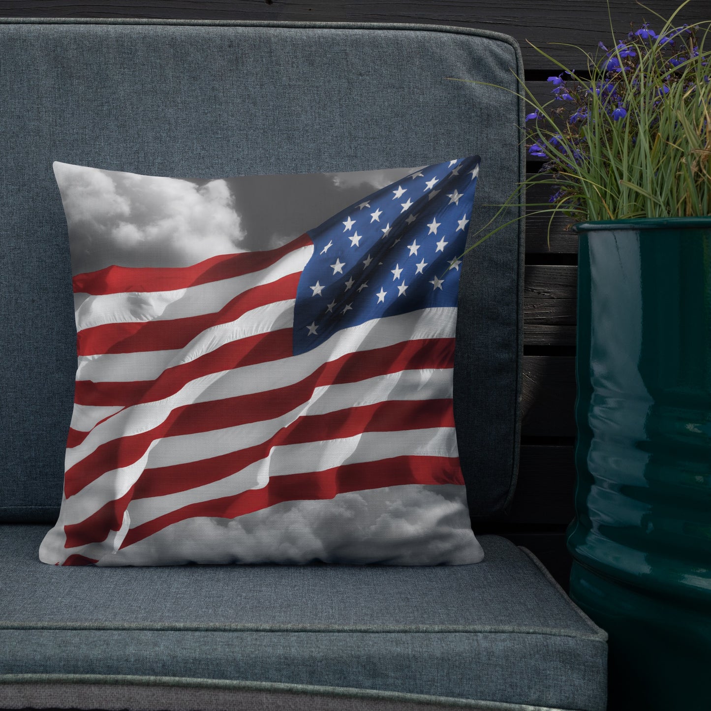 Premium Pillow - Old Glory American Flag With Color Splash Effect - Stylish Décor For Living Rooms & Bedrooms, Perfect Gift for 4th of July