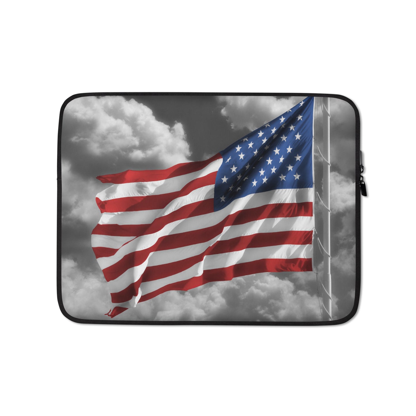 Patriotic Laptop Sleeve - Old Glory American Flag With Color Splash Effect - Stylish Tech And Desk Décor & Perfect Gift For Fourth Of July