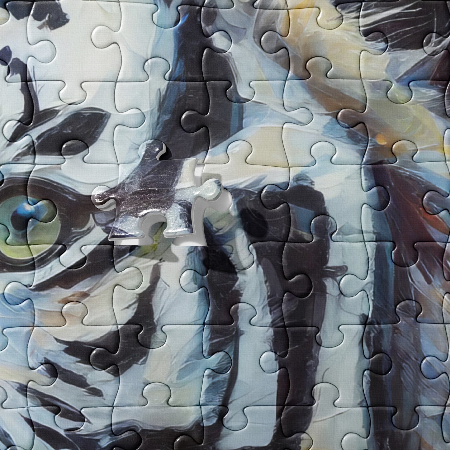 Majestic White Tiger Oil Painting Jigsaw Puzzle - Stylish Fine Art Gift For Nature & Wildlife Lovers, Family Fun And Frameable Wall Décor