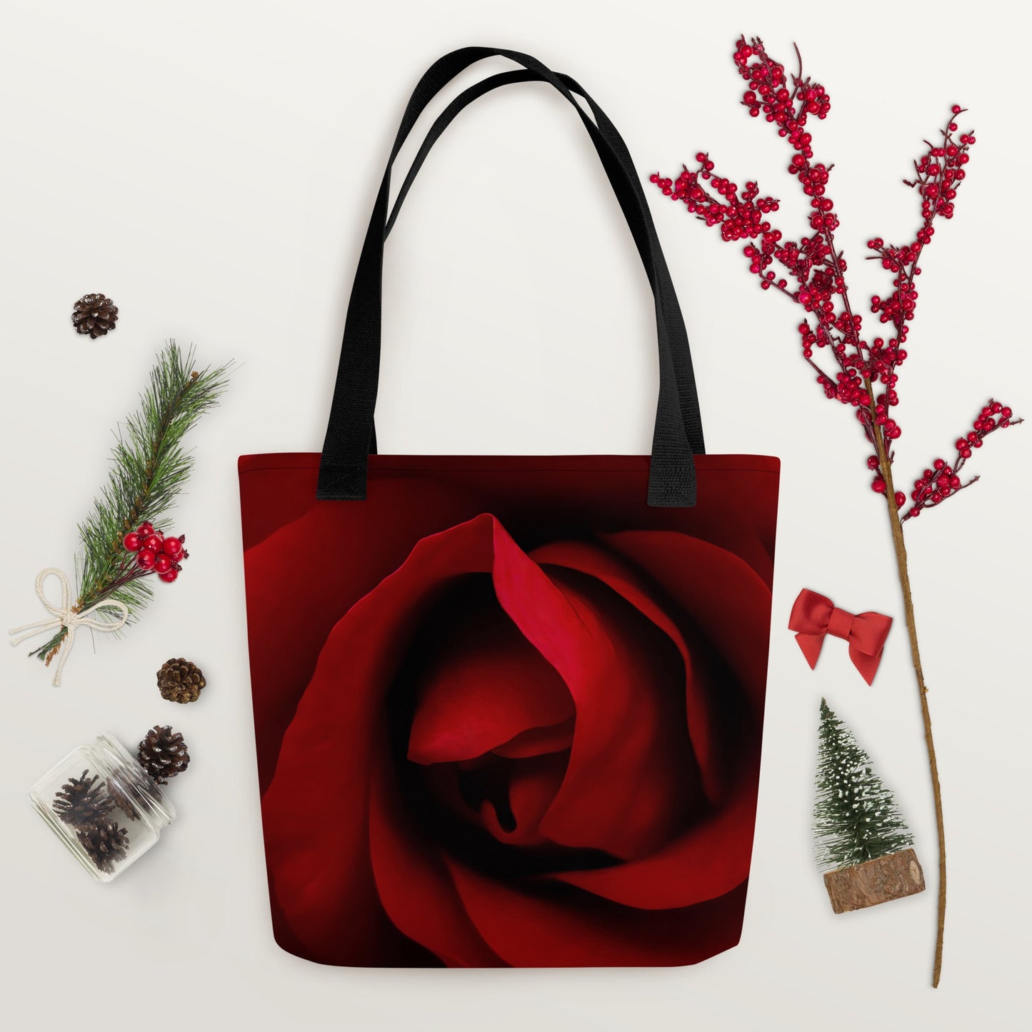 Beautiful Red Rose Tote Bag - Vibrant, Stylish, Detailed Floral Photography - Perfect Gift For Nature And Flower Lovers & Romantic Occasions