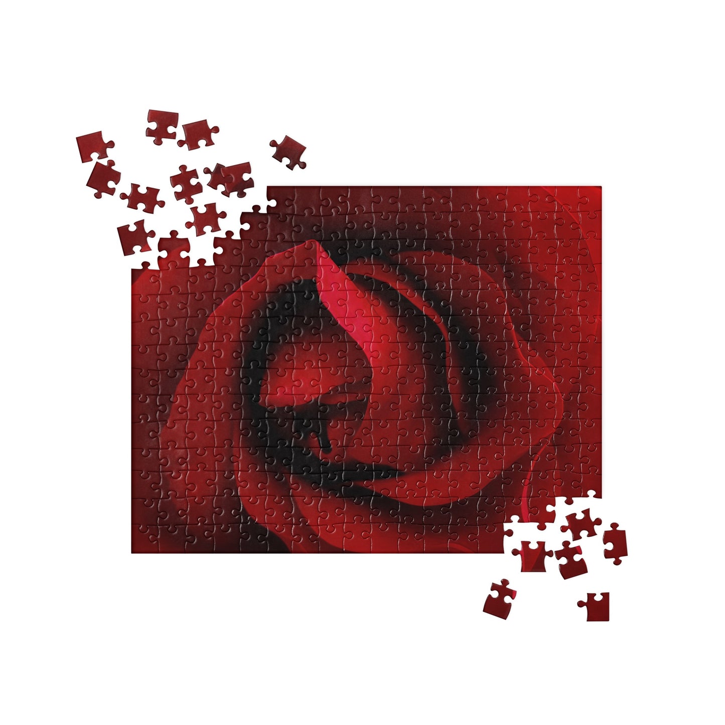 Beautiful Red Rose Jigsaw Puzzle - Vibrant Macro Photography, Sharp And Detailed, A Perfect Gift For Valentines Day And Romantic Occasions