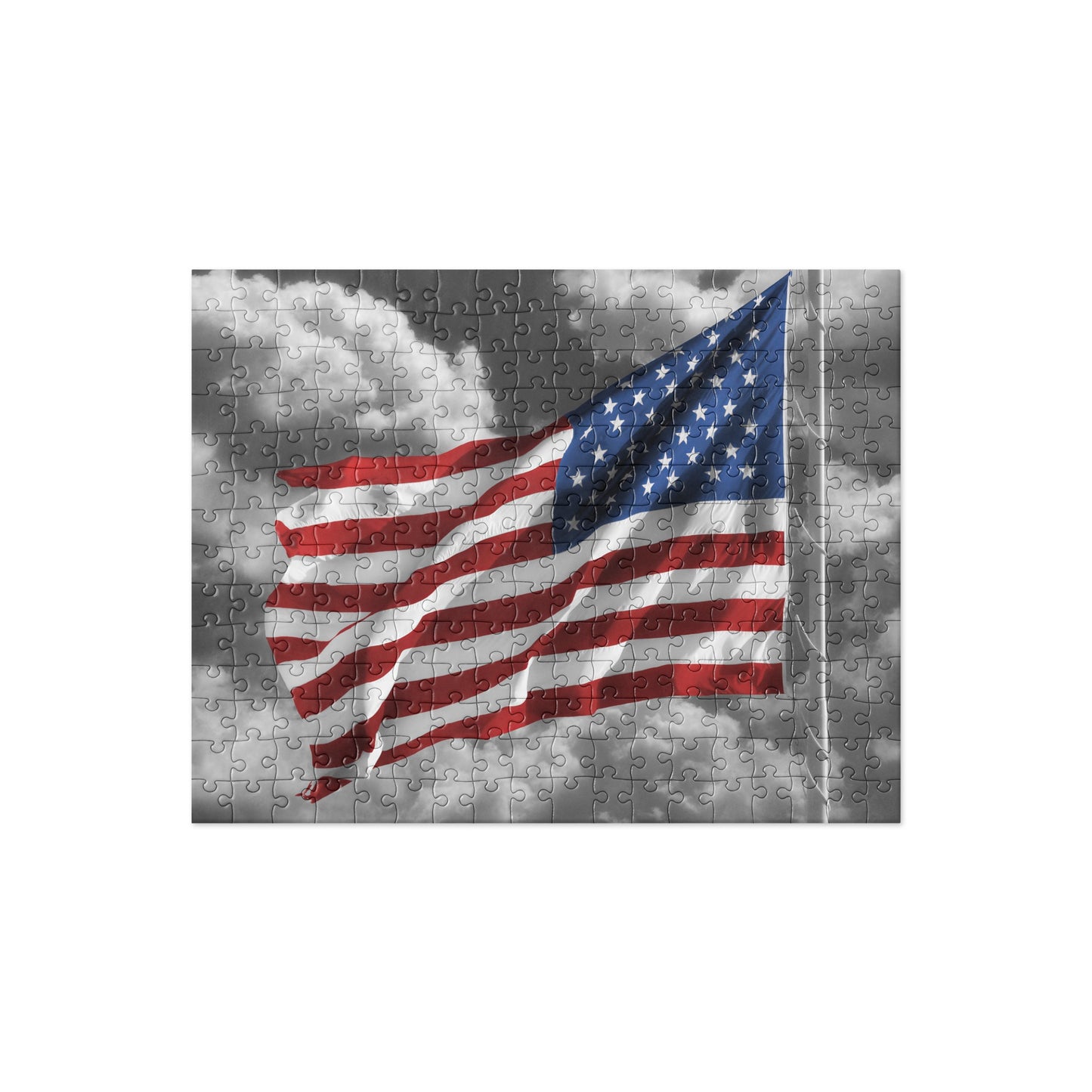 Patriotic Jigsaw Puzzle - Old Glory American Flag With Color Splash Effect - Fun Family Activity & Frameable Décor, Perfect 4th Of July Gift