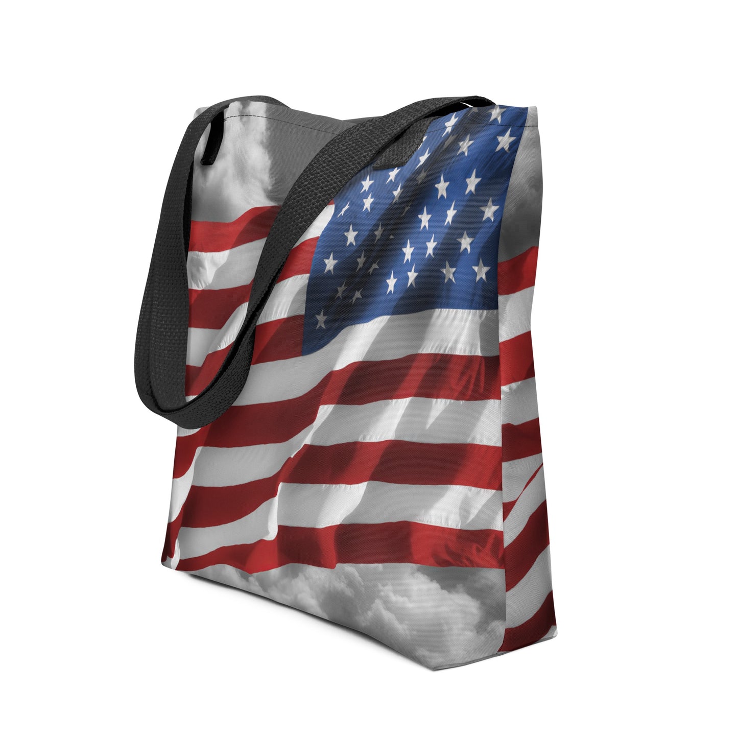Patriotic Tote Bag - Old Glory American Flag With Color Splash Effect - Stylish Everyday Use & Perfect Gift For Shopping And Fourth Of July