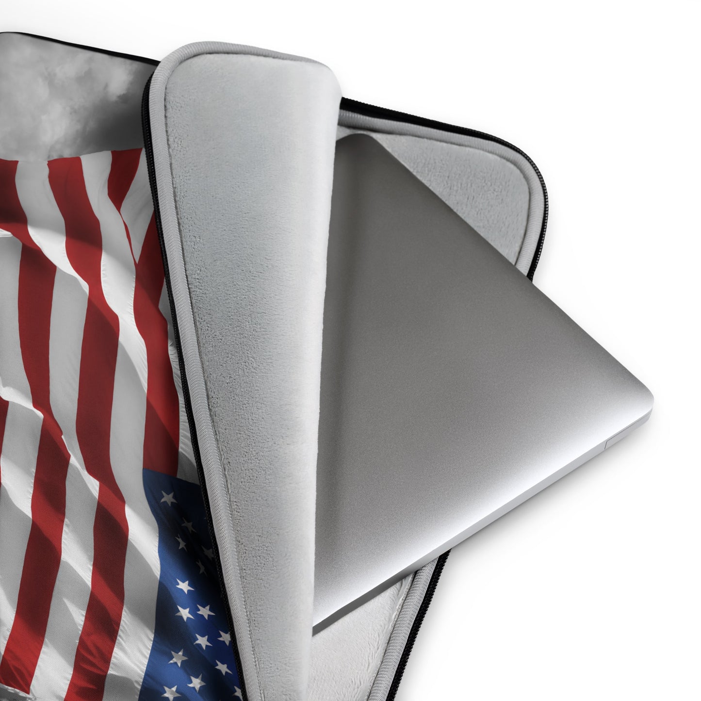 Patriotic Laptop Sleeve - Old Glory American Flag With Color Splash Effect - Stylish Tech And Desk Décor & Perfect Gift For Fourth Of July