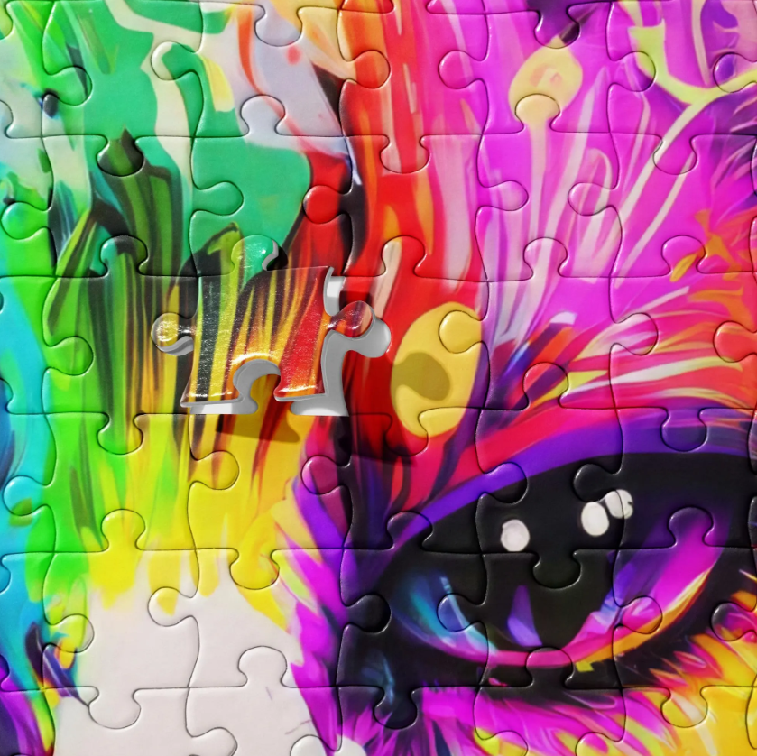 Colorful Psychedelic Cat Jigsaw Puzzle - Vibrant Pop Art, Rainbow Colors, Perfect Gift For Pop & Graffiti Art Lovers, Fun Family Activity