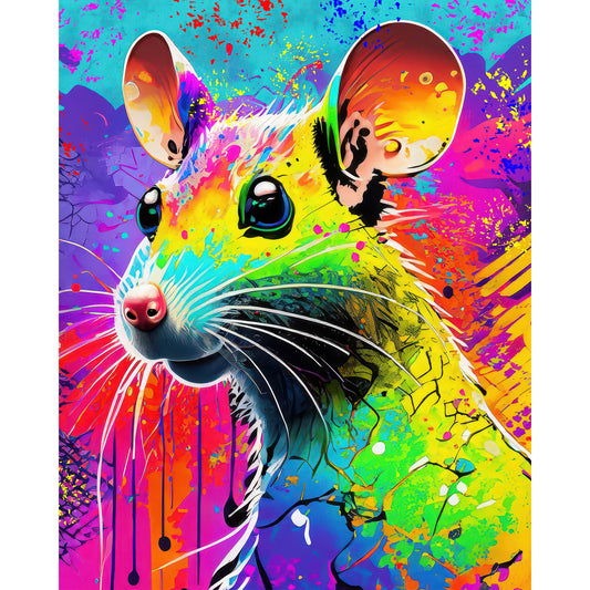 A Hip Rat - Colorful Graffiti Grunge Pop Art - Digital Art Print Download - Vibrant Rainbow Color Art - Perfect For Kids & Teen Bedrooms