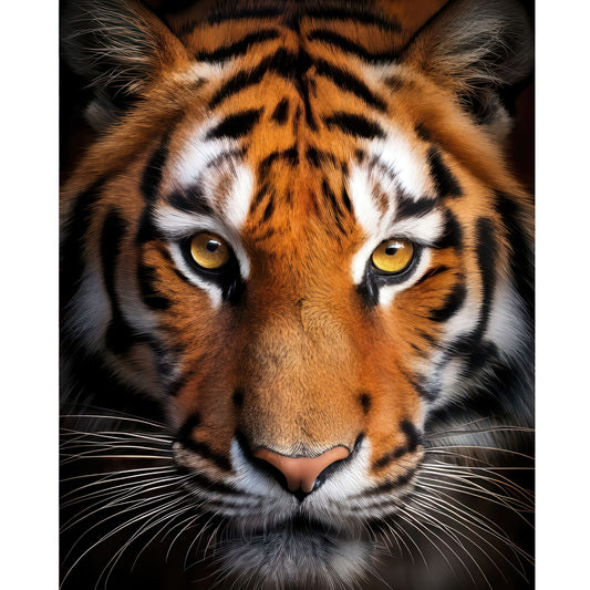 Majestic Royal Bengal Tiger Portrait - Digital Art Print - Fierce & Elegant Wildlife Decor - Nature Lover Wall Art - Animal Aesthetic
