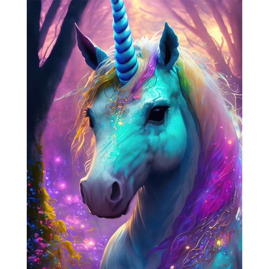 Magical Unicorn Fine Art Print - Enchanted Forest Instant Digital Download, Perfect Gift For Kids & Fantasy Art Lovers, Stylish Home Décor