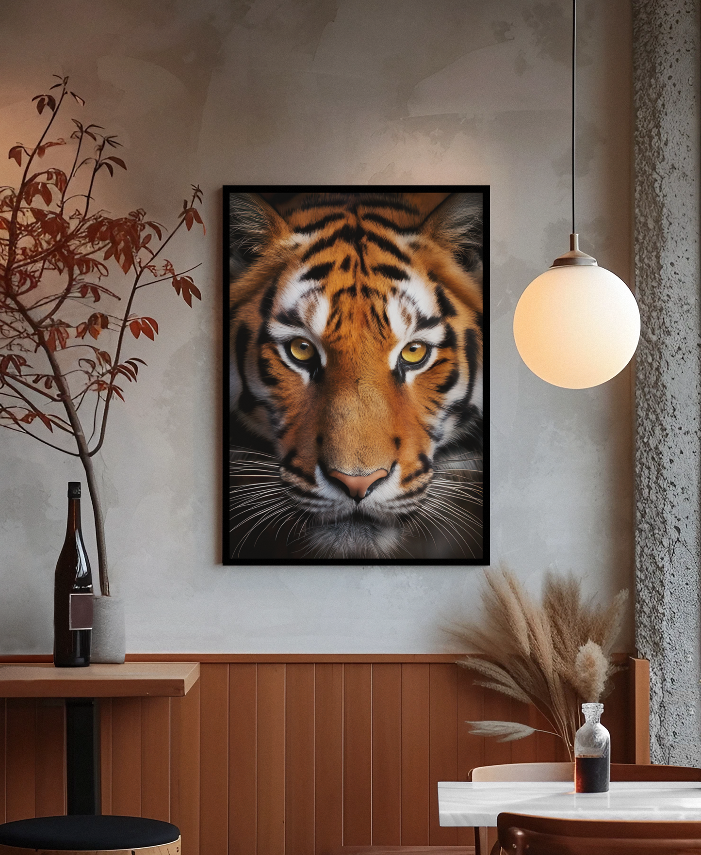 Majestic Royal Bengal Tiger Portrait - Digital Art Print - Fierce & Elegant Wildlife Decor - Nature Lover Wall Art - Animal Aesthetic