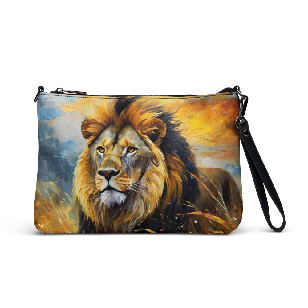 Majestic Male African Lion Crossbody Bag - Vibrant, Stylish & Colorful Oil Painting, Perfect Gift For Nature Lovers And Wildlife Enthusiasts